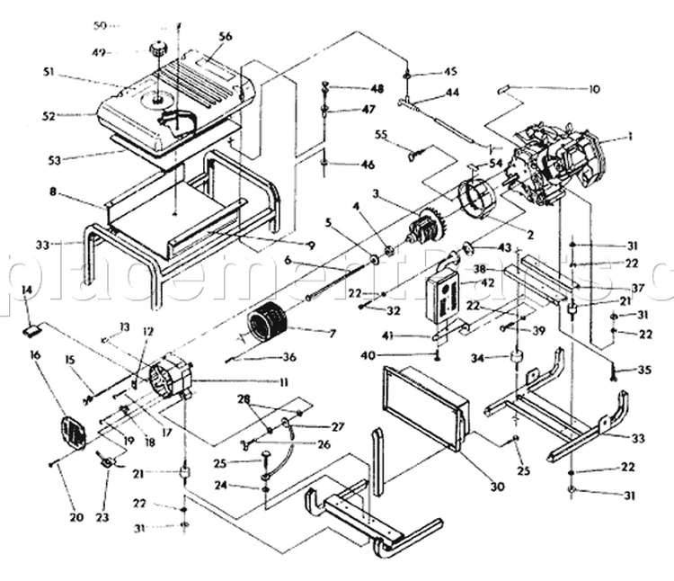 Page B Diagram and Parts List for 9782-1  Briggs and Stratton Generator